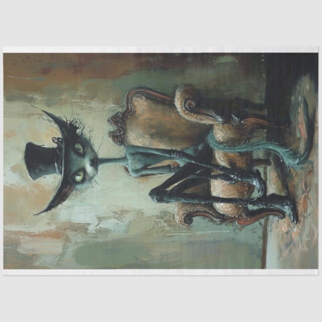 Hal the Halloween Cat  Tissue Paper (Front)