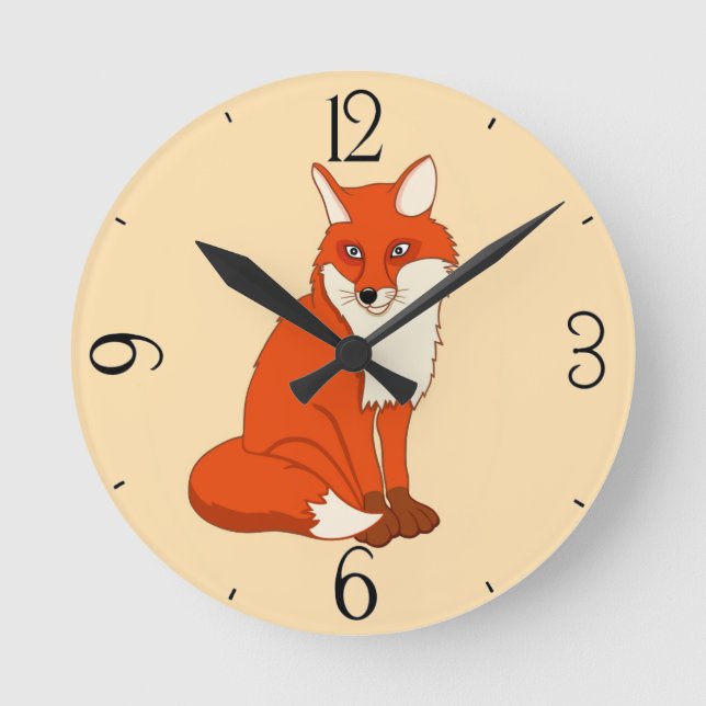 Hala the Good Fox Round Clock (Front)