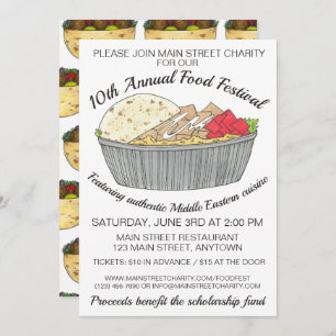 Halal Chicken Rice Middle Eastern Food Festival Invitation