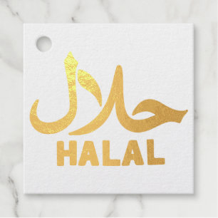 Halal English Arabic Business Foil Favor Tags