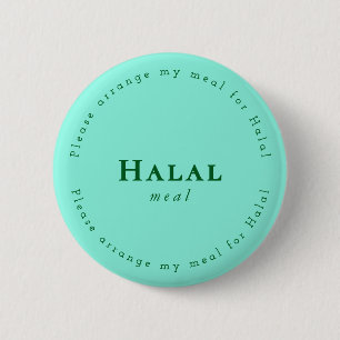 Halal meal Request Badge, Light green, Dark green Button