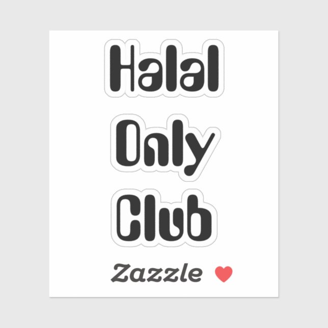 Halal Only Club Sticker (Sheet)