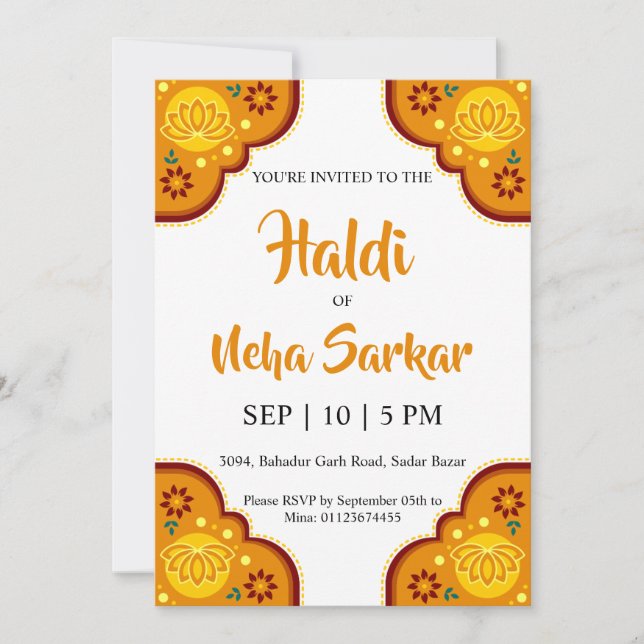 haldi ceremony invitation (Front)