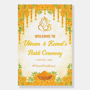 Haldi Ceremony Welcome Board, Haldi Decor Foam Board