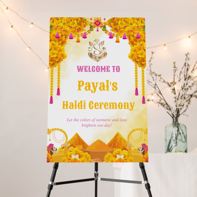 Haldi Ceremony Welcome Foam Board (In Situ (Stand))