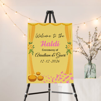 Haldi ceremony welcome sigh, haldi decor, Mayoun Foam Board
