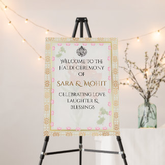 Haldi Ceremony Welcome Sign Indian Wedding 