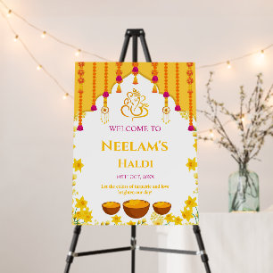 Haldi Ceremony Welcome Sign – Pre wedding Decor