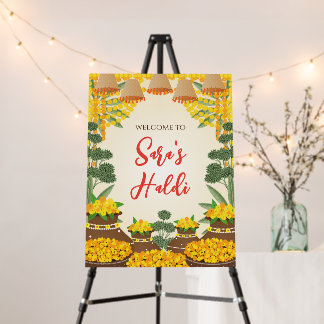 Haldi decoration & Welcome to Haldi Signs, Haldi Foam Board