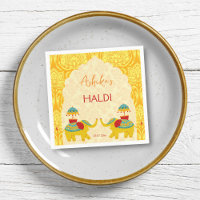 Haldi Indian wedding elephants yellow