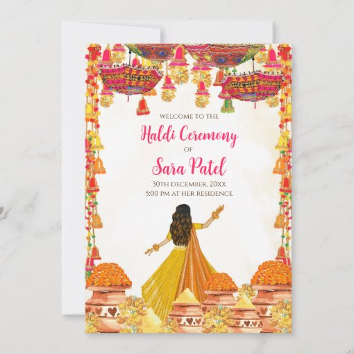 Haldi invitations & Haldi invites Hindu Wedding | Zazzle