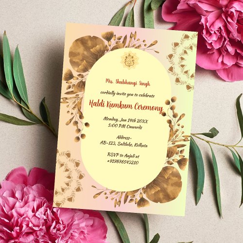 Haldi Kumkum Ceremony Invitation