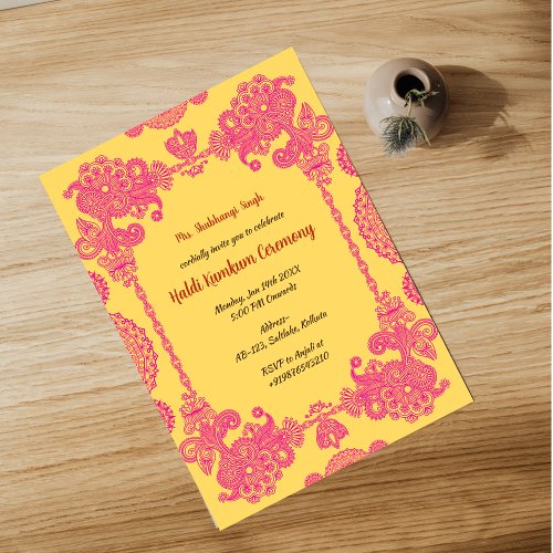 Haldi Kumkum Ceremony Invitation