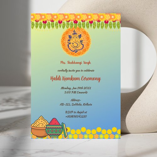 Haldi Kumkum Ceremony Invitation