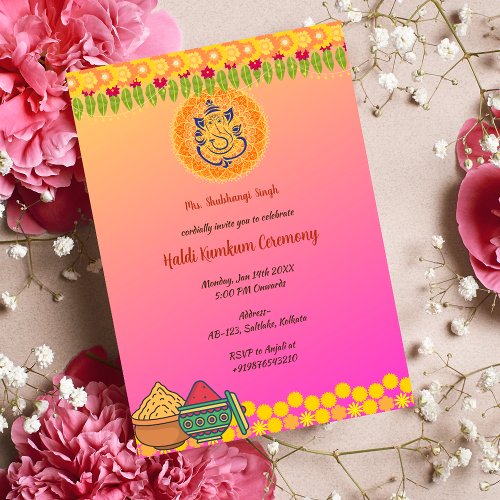 Haldi Kumkum Ceremony Invitation