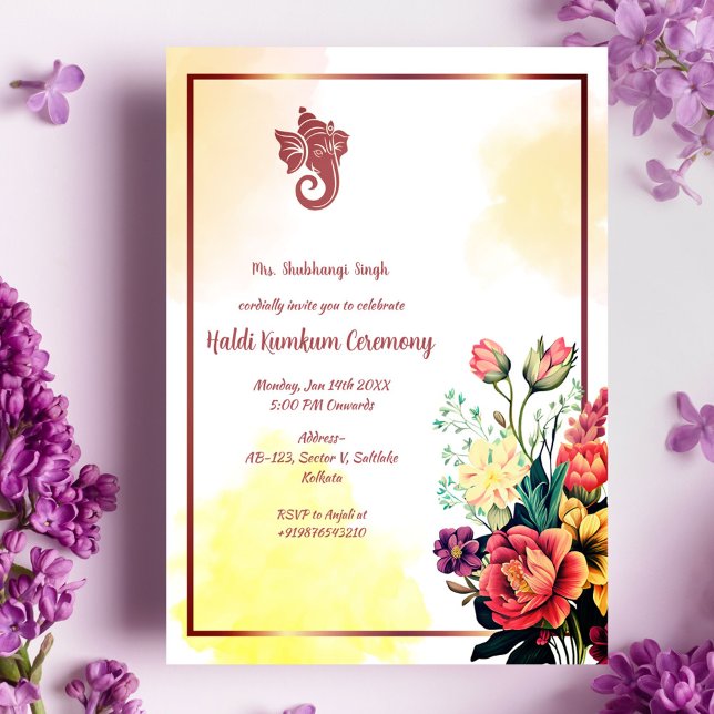 Haldi Kumkum Ceremony Invitation (Creator Uploaded)