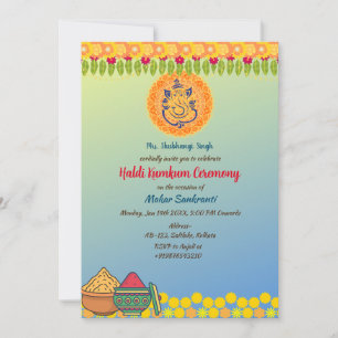 Haldi Kumkum Ceremony Invitation