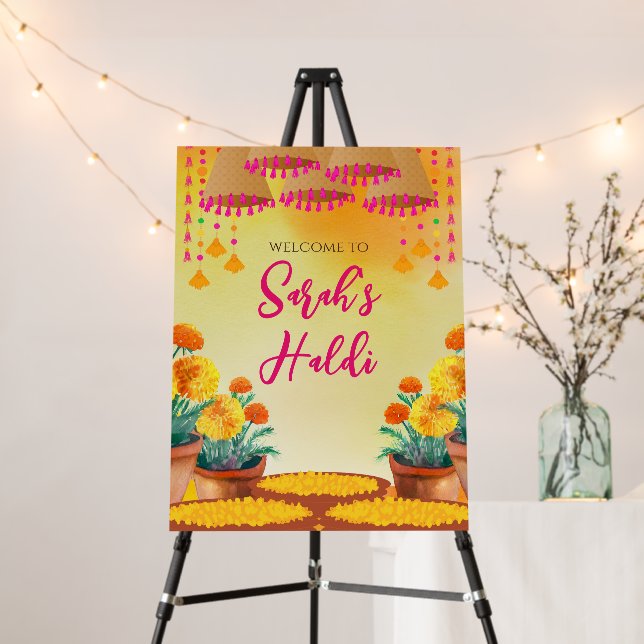 Haldi posters & Wedding Haldi Welcome Signs (In Situ (Stand))