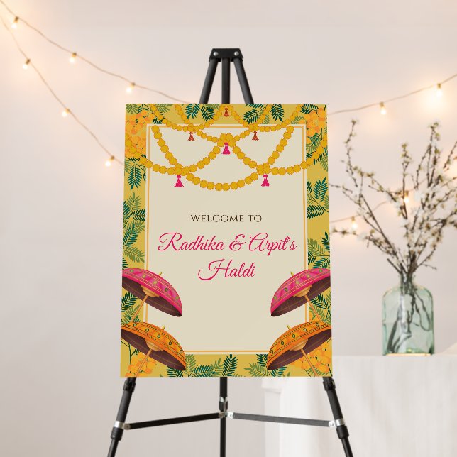 Haldi posters Welcome to Haldi Signs & Haldi decor (In Situ (Stand))