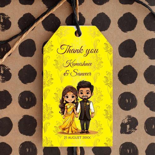 Haldi Sangeet Indian wedding thank you favor Gift Tags