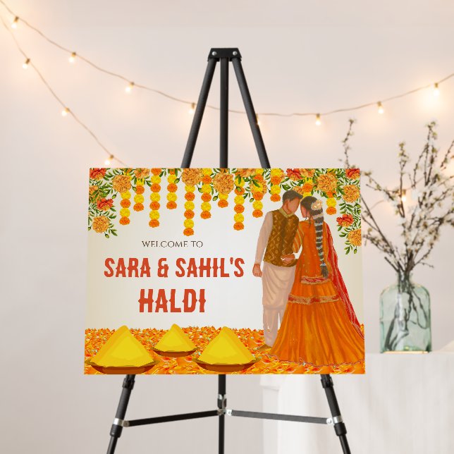 Haldi signs & Haldi welcome sign, Haldi decoration (In Situ (Stand))