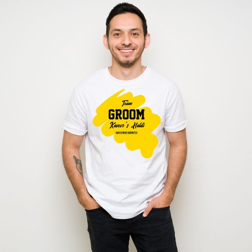 Haldi team groom personalized name  T_Shirt