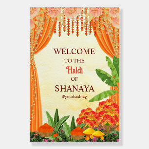 Haldi Welcome Sign Board Indian wedding signs