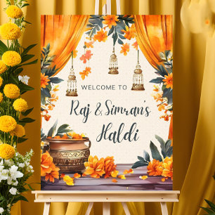 Haldi Welcome Sign, Indian Wedding Decor, Indian Foam Board