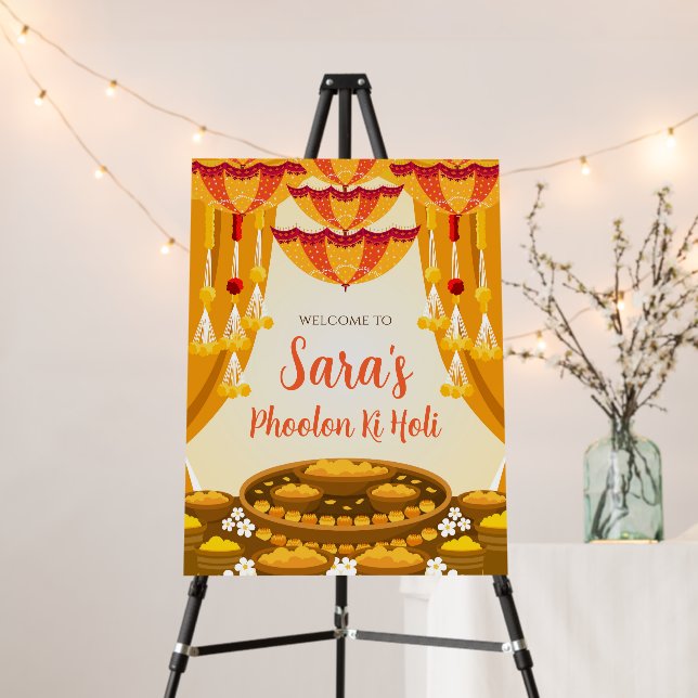 Haldi welcome sign Pithi signs & Haldi decor (In Situ (Stand))