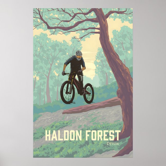 Haldon Forest Mountain Biking Travel Poster (Front)