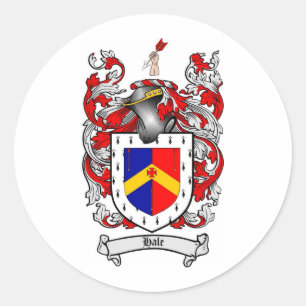 HALE FAMILY CREST - HALE COAT OF ARMS CLASSIC ROUND STICKER
