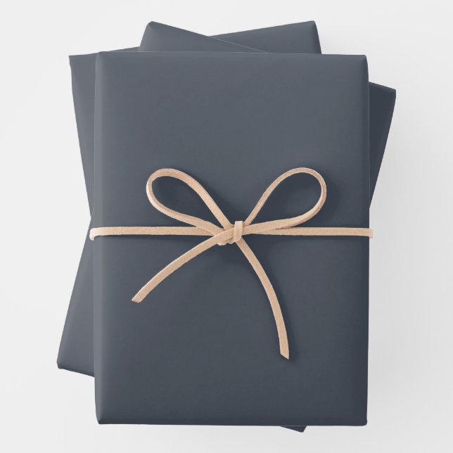 Hale Navy Solid Color Wrapping Paper Sheets (In situ)