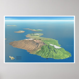 Haleakala and Maui map poster