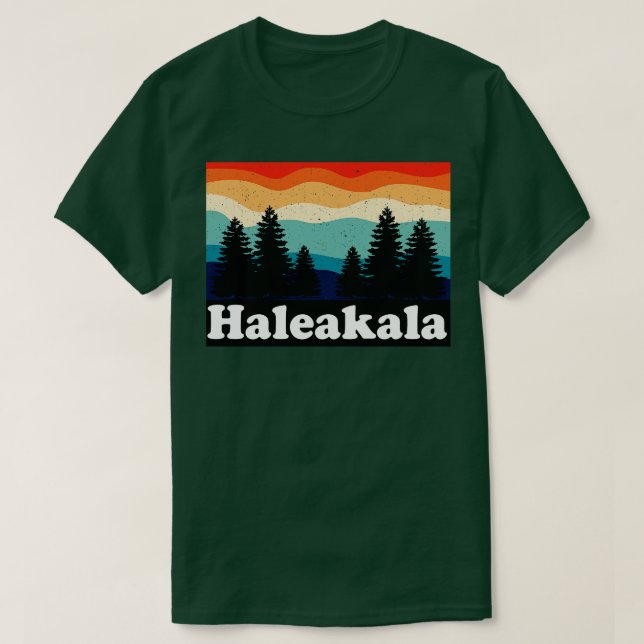 Haleakala Hawaii Retro T-Shirt (Design Front)