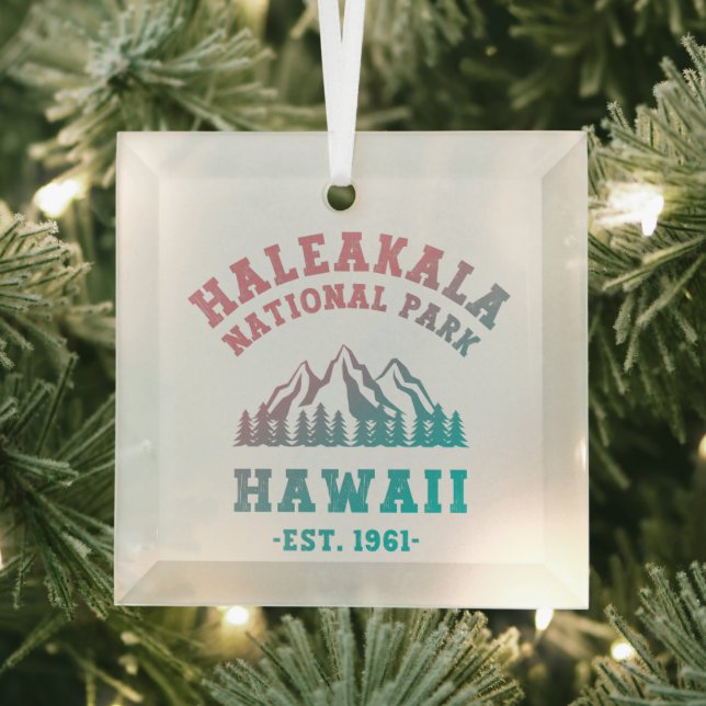 Haleakala National Park Hawaii Gradient Glass Ornament (Insitu)