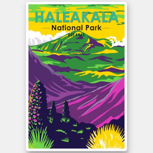Haleakala National Park Hawaii Retro Sticker