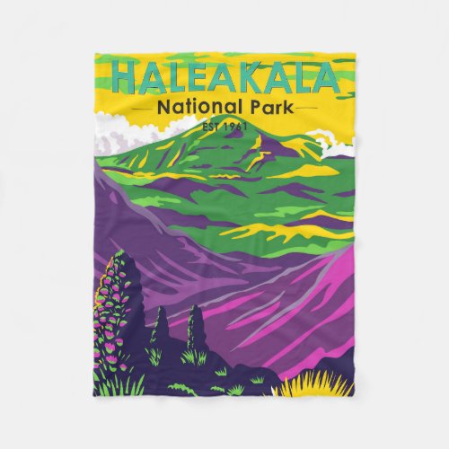  Haleakala National Park Hawaii Vintage Fleece Blanket