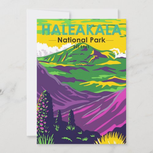 Haleakala National Park Hawaii Vintage  Holiday Card