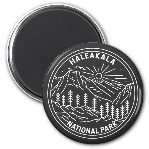 Haleakala National Park Hawaii Vintage Monoline Magnet