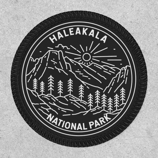 Haleakala National Park Hawaii Vintage Monoline Patch (Front)