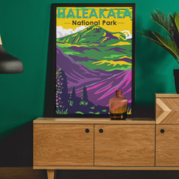 Haleakala National Park Hawaii Vintage Poster by Kris_and_Friends at Zazzle