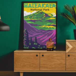 Haleakala National Park Hawaii Vintage Poster