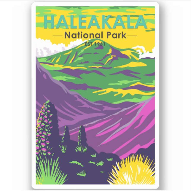  Haleakala National Park Hawaii Vintage Sticker (Front)