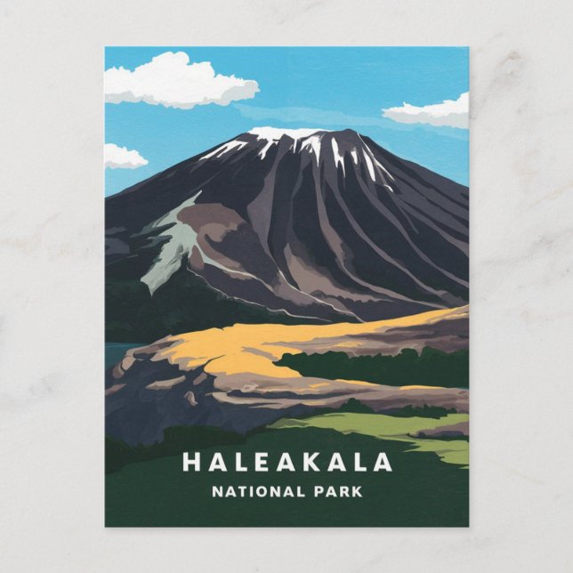 Haleakala National Park Illustration Postcard (Front)
