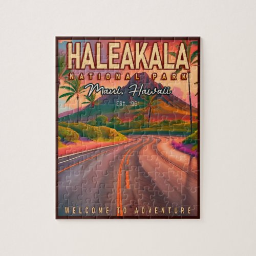 Haleakala National Park Maui Road Volcano Vintage Jigsaw Puzzle