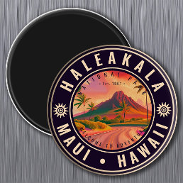 Haleakala National Park Maui Road Volcano Vintage Magnet