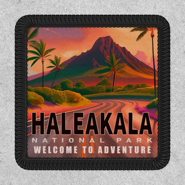 Haleakala National Park Maui Road Volcano Vintage Patch (Front)