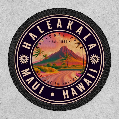 Haleakala National Park Maui Road Volcano Vintage Patch