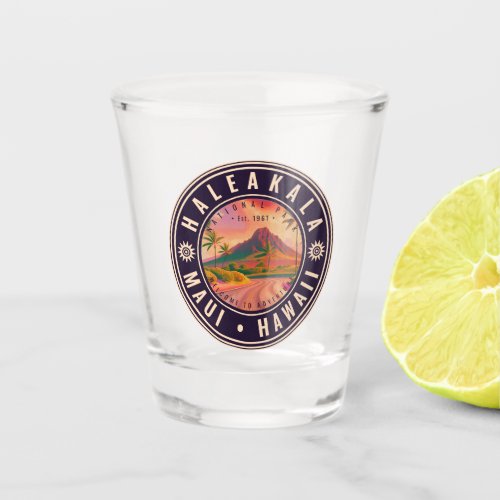 Haleakala National Park Maui Road Volcano Vintage Shot Glass