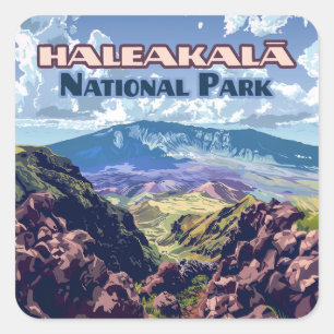 Haleakala National Park Maui Volcano Hawaii Square Sticker